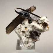 QUARTZ var. SMOKY, gem GARNET var. SPESSARTINE