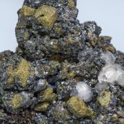 Acanthite (Se-bearing) with Polybasite (Se-bearing) and Calcite