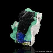 Volborthite and Azurite on Malachite