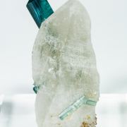 Elbaite (variety indicolite) on Quartz