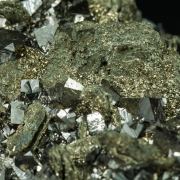 Arsenopyrite with Rhodochrosite, Quartz and Pyrite after Pyrrhotite