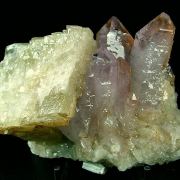 Quartz var. Amethyst, Calcite, Apophyllite