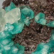 Adamite (variety Cu-bearing adamite) with Calcite