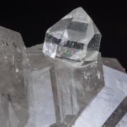 Doubly terminated Quartz with hydrocarbon inclusions and Baryte