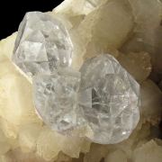 Fluorite (Twinned) on Calcite (Fluorescent)