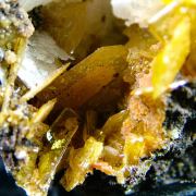 Wulfenite with Baryte and Mimetite