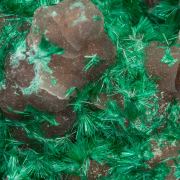 Brochantite with Quartz (variety chalcedony)