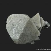 Scheelite (fluorescent) with Molybdenite, on Arsenopyrite