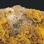 Tsumcorite (TL) on Tennantite and Quartz