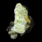 Phosphophyllite / (classic textbook twins) / with Siderite & Sphalerite