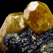 Apatite, hematite, quartz and actinolite pseudo. after pyroxene