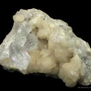 Fluorite (Twinned) on Calcite (Fluorescent)