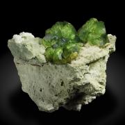 Andradite (variety demantoid) with Calcite