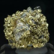 Chalcopyrite with Ferberite and Boulangerite (variety plumosite)