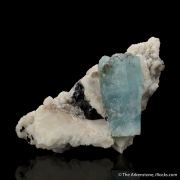 Beryl var. Aquamarine on Feldspar