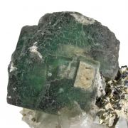 Fluorite With Chalcopyrite on Quartz