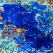 Linarite with Brochantite and Quartz