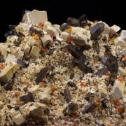 Garnet + Smoky Quartz + Orthoclase.