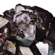 Cuprite (gemmy red crystals) on Chrysocolla / Mashamba West Mine, Kolwezi mining district, Lualaba, DR Congo