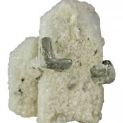 Quartz Encrusting Danburite With Calcite