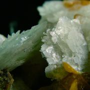 Wulfenite with Baryte and Mimetite