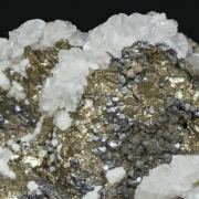 Pyrite after Pyrrhotite with Galena and Calcite