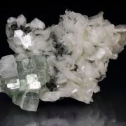 FLUORAPOPHYLLITE-(K) disco ball, STILBITE