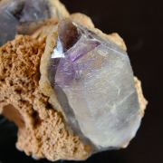 Quartz var. Amethyst with Chalcedony on Orthoclase