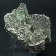 Prehnite with Epidote and Actinolite (variety byssolite)