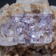 Fluorite with Calcite and Quartz