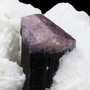 Tourmaline (doubly-terminated) with Albite