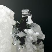 Babingtonite with Calcite and Quartz
