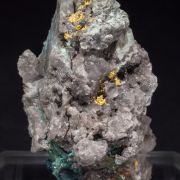 Gold with Quartz, Malachite and Chrysocolla