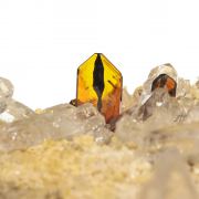 Brookite with Quartz