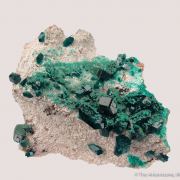 Dioptase on Dolomite with Malachite