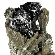 Ilvaite With Quartz Included By Hedenbergite