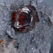 Sphalerite -gemmy red on Quartz