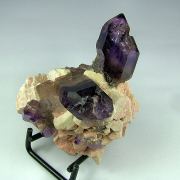 Quartz var. Amethyst on Orthoclase