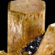 Apatite, hematite, quartz and actinolite pseudo. after pyroxene