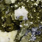 Pyrite pseudo. after pyrrhotite, siderite, galena, sphalerite
