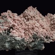 Rhodochrosite with Calcite and Boulangerite (variety plumosite)