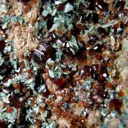 Grossular, var. Hessonite with Diopside and Chlorite