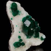 Dioptase on Calcite