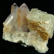 Quartz var. Amethyst, Calcite, Apophyllite