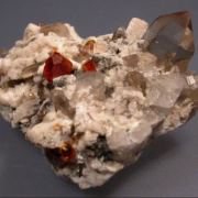 Spessartine with Quartz & Orthoclase
