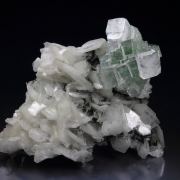 FLUORAPOPHYLLITE-(K) disco ball, STILBITE