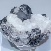 Acanthite with Calcite