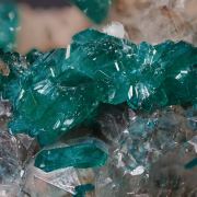 Dioptase with Quartz and Cerussite