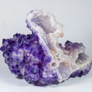 Quartz (variety amethyst) epitactic Calcite