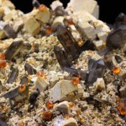 Garnet + Smoky Quartz + Orthoclase.